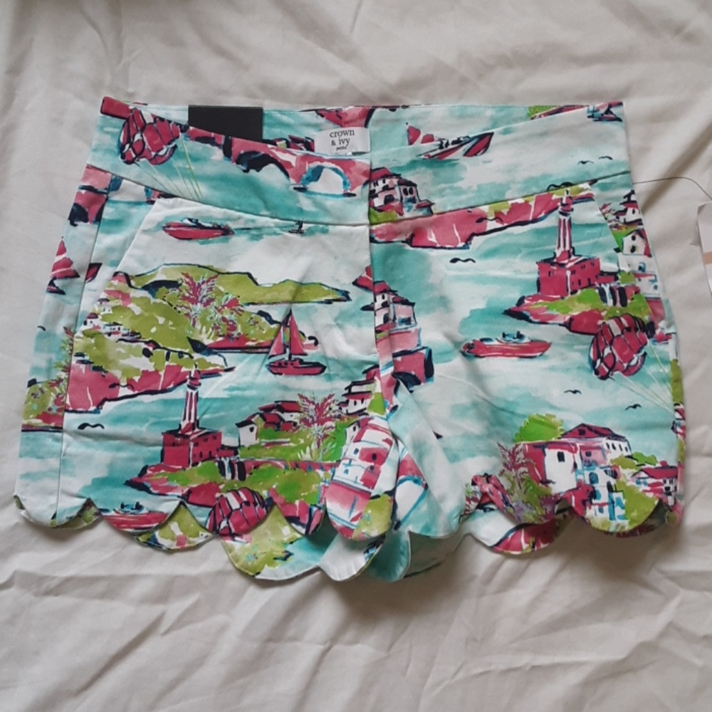 Crown and Ivy pink essential shorts NWT